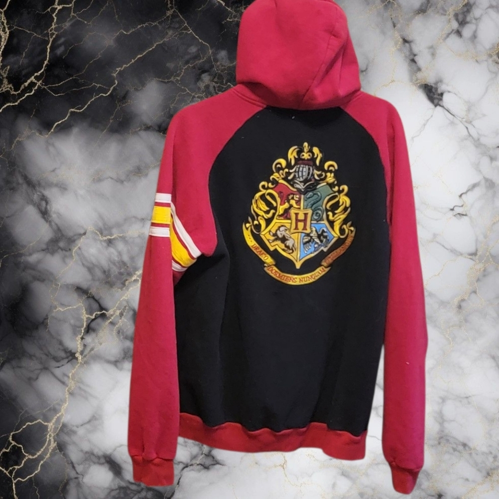 Harry Potter Hogwarts Jacket Adult Small Full Zip Universal Studios Crest Hoodie